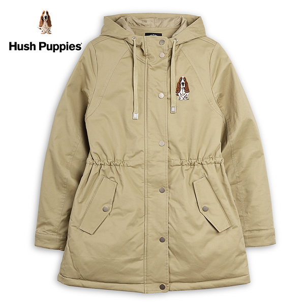 Hush Puppies 外套 女裝開襟連帽鋪棉刺繡狗外套