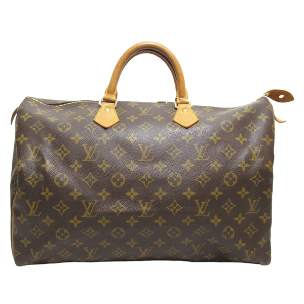 【二手名牌BRAND OFF】LOUIS VUITTON LV 路易威登 棕色 原花 PVC塗層帆布 Speedy 40 手提包 M41522