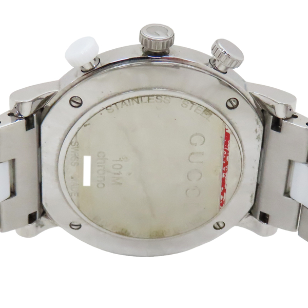 【二手名牌BRAND OFF】GUCCI 古馳 G-Chrono 白色陶瓷 不鏽鋼 石英腕錶 YA101345 product thumbnail 8