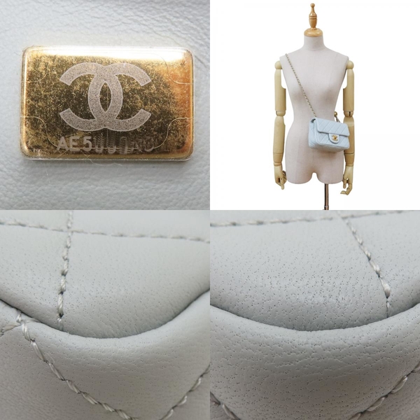 【二手名牌BRAND OFF】CHANEL 香奈兒 淡藍色 羊皮 Mini Pearl Crush 金球 肩背包 AS1786 product thumbnail 7