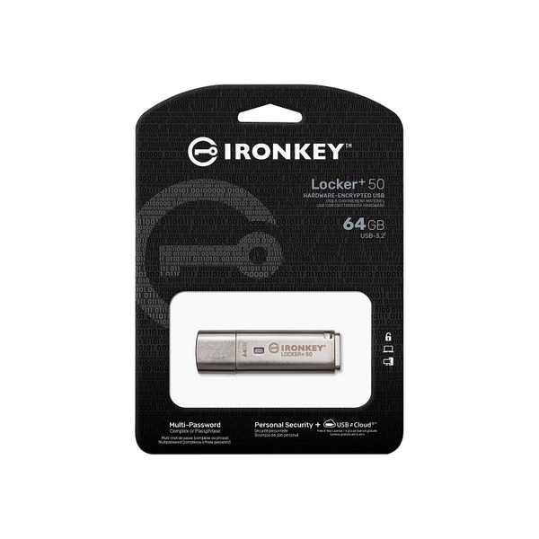 Kingston 金士頓 IronKey Locker+ 50 64G USB3.2 硬體型加密隨身碟 IKLP50/64GB product thumbnail 3