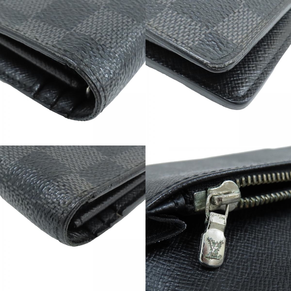 【二手名牌BRAND OFF】LOUIS VUITTON LV 路易威登 黑色 經典Damier 棋盤格帆布 PF Brazza 雙折長錢包 N62665 product thumbnail 9