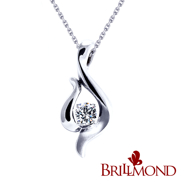 【brillmond】10分 g/si2 925銀 天然真鑽墜(主石10分 全925銀鍍白k金材質)