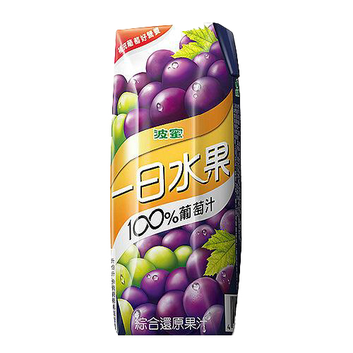 波蜜一日水果100%葡萄汁250ml x 6【愛買】 product thumbnail 2