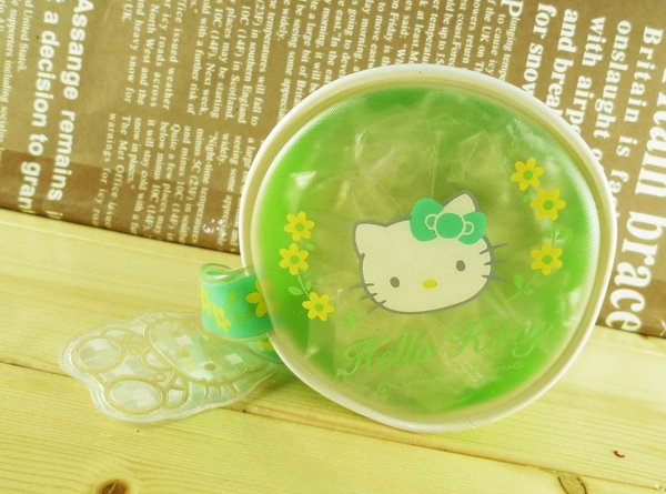 【震撼精品百貨】Hello Kitty 凱蒂貓-圓零錢包-綠花