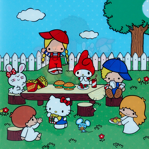 【震撼精品百貨】Hello Kitty 凱蒂貓~SANRIO 70'S復古群星大集合系列資料夾(庭園) product thumbnail 4