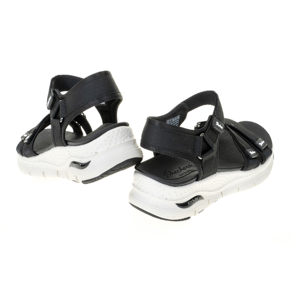 Skechers Arch Fit-Fresh Bloom 涼鞋 女 黑 魔鬼氈 支撐 涼拖鞋 休閒鞋 119305BLK product thumbnail 6