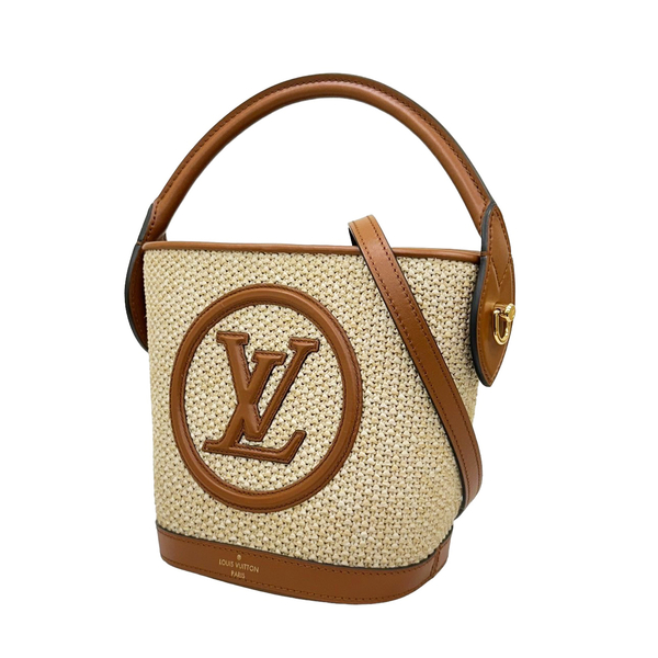 【二手名牌BRAND OFF】LOUIS VUITTON LV 路易威登 棕色 Monogram Raffia Petit Bucket 水桶 肩背包 M59962 product thumbnail 3