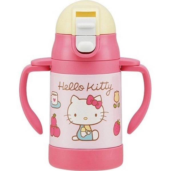 小禮堂 Hello Kitty 兒童學習杯 240ml (粉草莓款) 4973307-329265