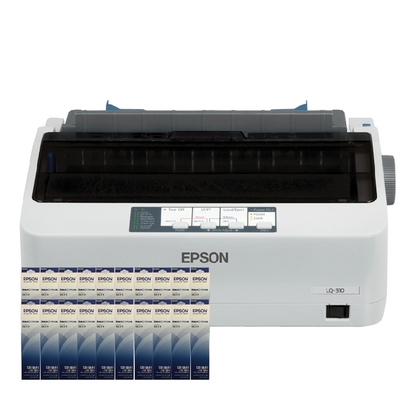 EPSON LQ-310 點陣式印表機 加購S015641原廠色帶20支 送延保卡