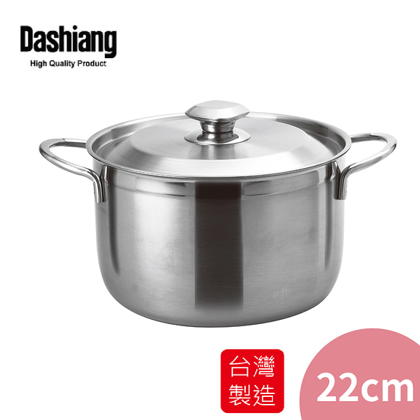 Dashiang 316不鏽鋼雙耳湯鍋22cm DS-B21-22 台灣製