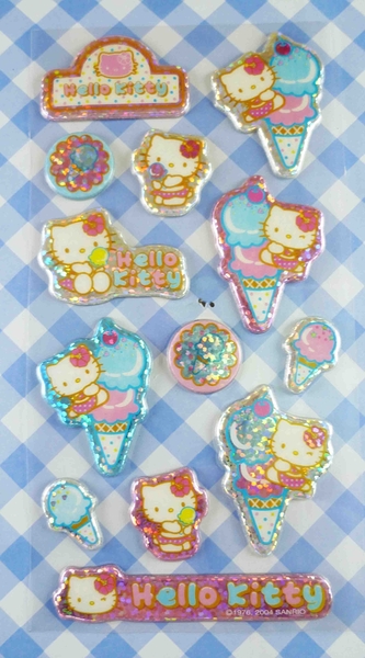 【震撼精品百貨】Hello Kitty 凱蒂貓~KITTY立體貼紙-冰淇淋