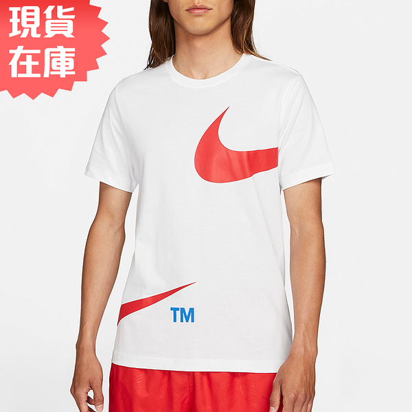 Nike Sportswear 男裝 短袖 休閒 棉質 經典 斷勾 白紅【運動世界】DD3350-100