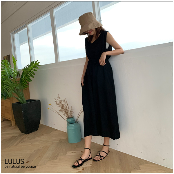 LULUS-EV領後拉鍊連身褲-附綁帶-３色  【04190071】 product thumbnail 3