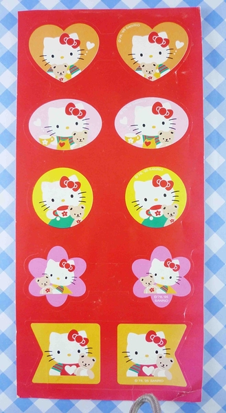 【震撼精品百貨】Hello Kitty 凱蒂貓~KITTY貼紙-紅底10格