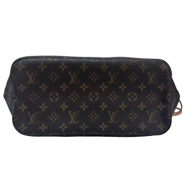 【二手名牌BRAND OFF】LOUIS VUITTON 路易威登 棕色 原花 PVC塗層帆布 Neverfull MM 托特包 product thumbnail 4