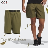 adidas 短褲 Tech Woven 男款 軍綠 防撕裂 腰帶 機能 愛迪達 【ACS】 HE9935