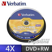 ◆免運費◆威寶 Verbatim  AZO  4X DVD+RW  4.7GB 10片布丁桶裝x1