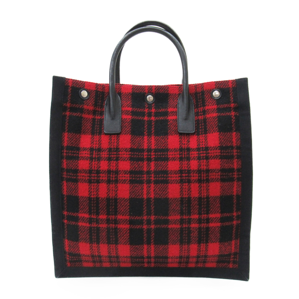 【二手名牌BRAND OFF】SAINT LAURENT YSL 聖羅蘭【再降價】赤黒色 毛氈 手提包 Cabas Rive Gauche Tote 632539 product thumbnail 2