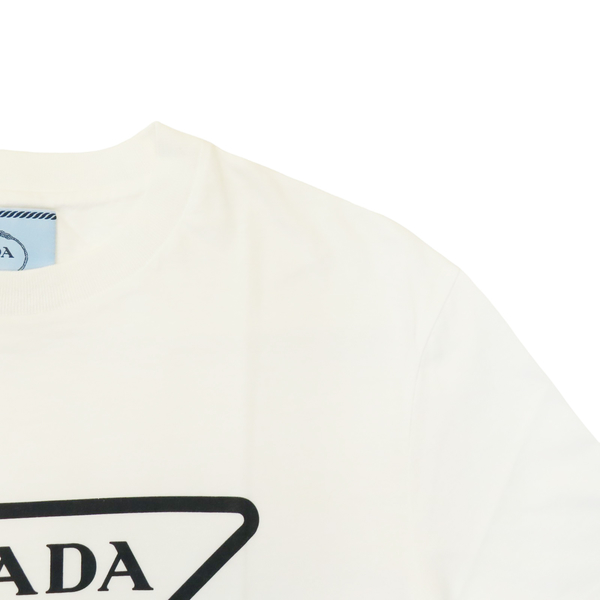 【二手名牌BRAND OFF】PRADA 普拉達 白色 棉質 經典LOGO 短袖 短版 T-shirt T恤 product thumbnail 6