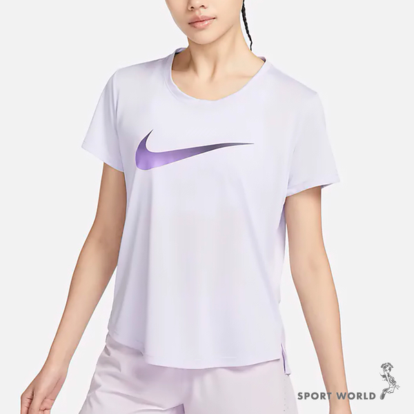 Nike 女短袖上衣 排汗 白/紫【運動世界】DX1026-100/DX1026-536 product thumbnail 7