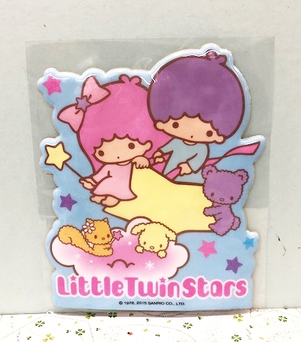 【震撼精品百貨】Little Twin Stars KiKi&LaLa 雙子星小天使~海綿貼紙-粉色#96214