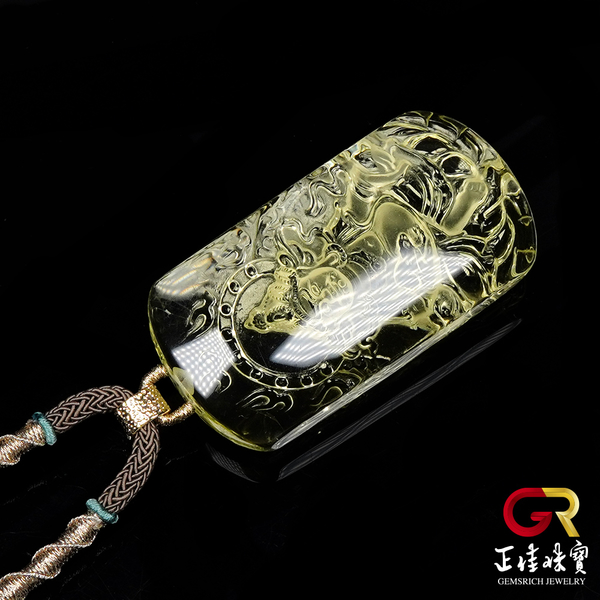 黃水晶 頂級極淨 黃財神無事牌 66.6g 黃水晶吊墜 product thumbnail 7