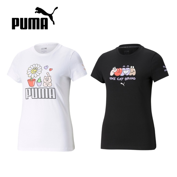 PUMA Summer Streetwear 女款黑色休閒短袖上衣 53255201 product thumbnail 2