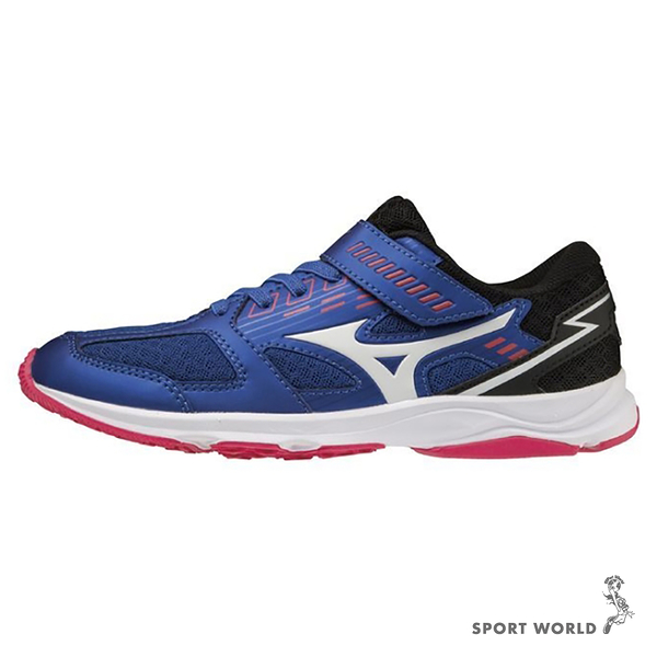 Mizuno 美津濃 SPEED STUDS BELT 3 童鞋 大童 慢跑 魔鬼氈 藍【運動世界】K1GC224002