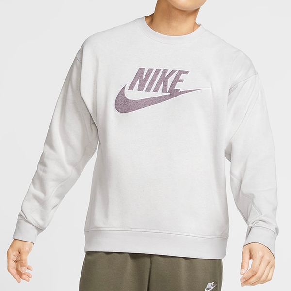 【現貨】Nike Sportswear 男裝 長袖 休閒 棉質 刷毛 環保材質 灰 紫【運動世界】CU4508-910 product thumbnail 2