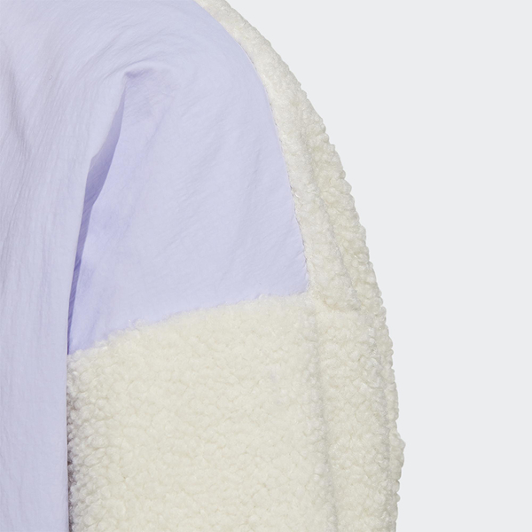 Adidas 女裝 立領外套 拼接 絨毛 口袋 米紫【運動世界】HD0363 product thumbnail 7