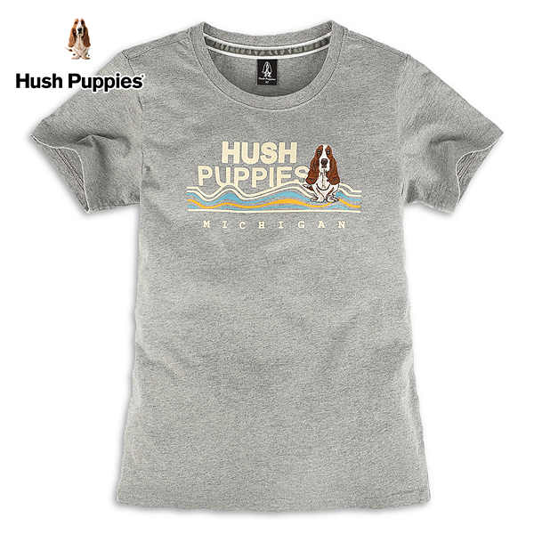 Hush Puppies T恤 女裝植絨印花刺繡狗短袖T恤