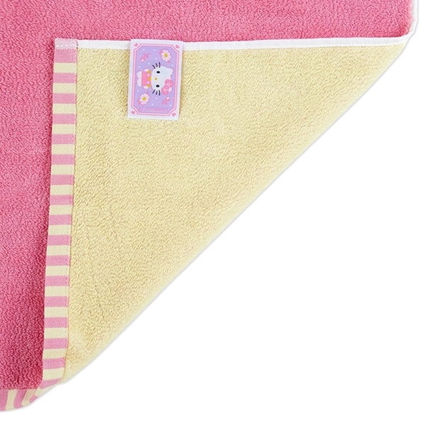 小禮堂 Hello Kitty 棉質吸水浴巾 40x120cm (粉黃素面款) 4550337-871430 product thumbnail 2