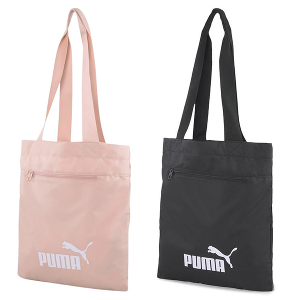 PUMA 購物袋 手提袋 可摺收 粉/黑【運動世界】07921892/07921801