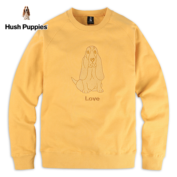 Hush Puppies 上衣 女裝簡約線條狗刺繡長袖上衣