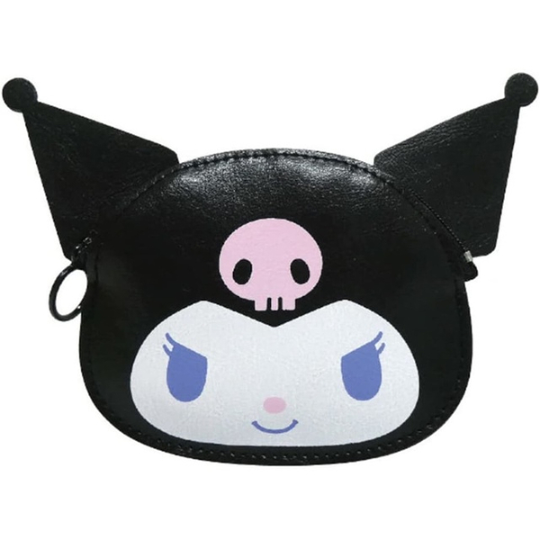 【震撼精品百貨】酷洛米_Kuromi~Sanrio 日本SANRIO三麗鷗 酷洛米皮質造型零錢包(大臉款)*53625