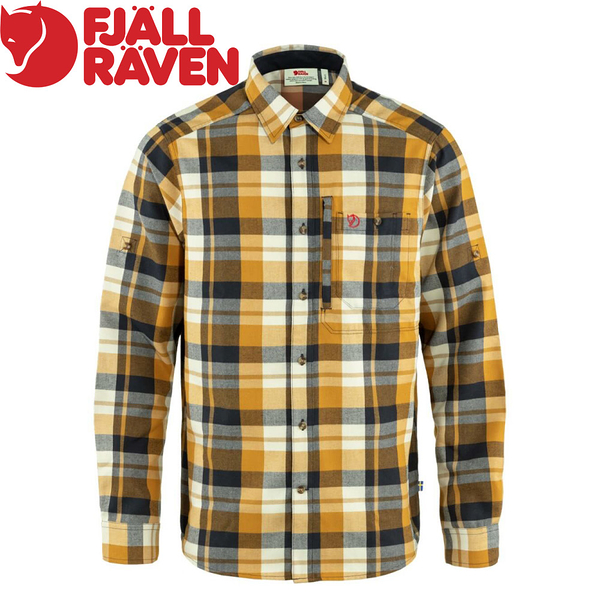 【Fjallraven 小狐狸 男 Shirt保暖襯衫《蕎麥棕/暗深藍》】F81380/長袖襯衫/冬季襯衫/上袖上衣