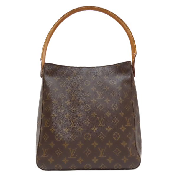 【二手名牌BRAND OFF】LOUIS VUITTON LV 路易威登 棕色 原花 PVC塗層帆布 Looping GM 單肩包 M51145