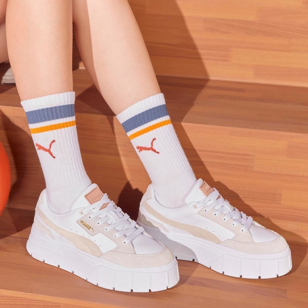 Puma 女鞋 休閒鞋 厚底 吳卓源 Mayze Stack Cord Wns 白奶茶【運動世界】39210301 product thumbnail 7