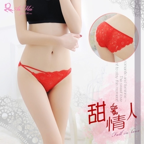 性感內褲 買送潤滑液 女性 商品 情趣用品【PerfectLover】甜蜜情人 細帶斜邊花漾蕾絲三角褲 product thumbnail 3