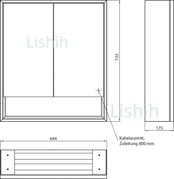 【麗室衛浴】⭑德國EMCO鏡櫃優惠⭑Loft 掛壁式雙門鏡箱60cm(鏡面牆板)9798.052.04 product thumbnail 4