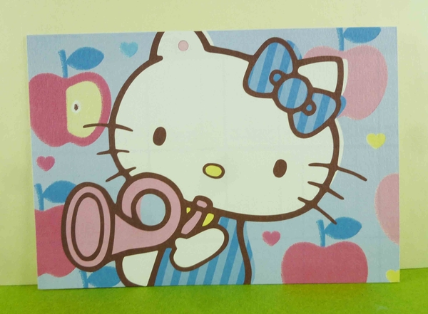 【震撼精品百貨】Hello Kitty 凱蒂貓~卡片-喇叭藍