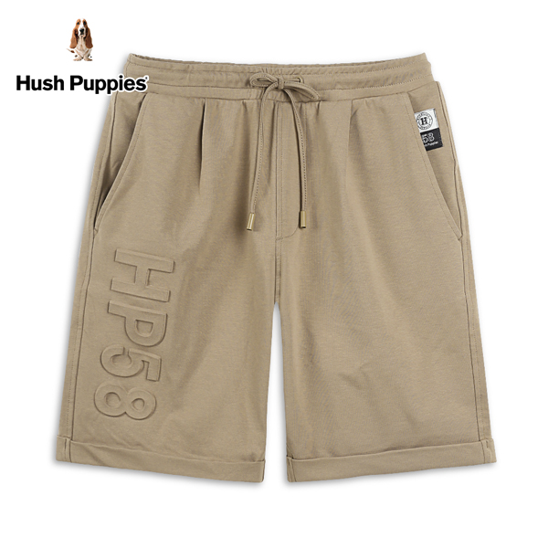 Hush Puppies 短褲 男裝素色立體文字休閒短褲