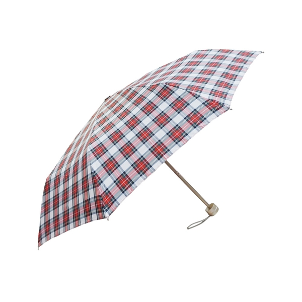 雨傘 萊登傘 超撥水 格紋布 三折傘 便攜 不夾手 Leotern (白紅綠格) product thumbnail 2