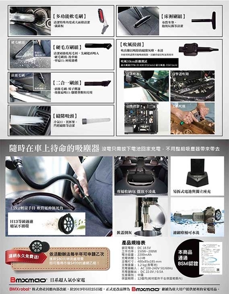 現貨加送鋰電池【BMXMAO】MAO Clean 吸吹兩用無線吸塵器 M1 吸塵器 吹水機 車用吸塵器 除塵 吹塵 product thumbnail 4