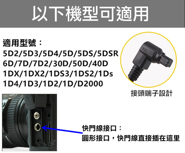 鼎鴻@佳能Canon RS-80N3電子快門線1DS 6D 5D2 5DII 5D3 5DIII 7D 40D 50D product thumbnail 2