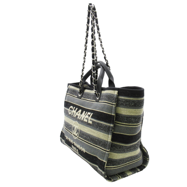 【二手名牌BRAND OFF】CHANEL 香奈兒 灰色 黒色 帆布 Deauville Line 托特包 肩背包 product thumbnail 2