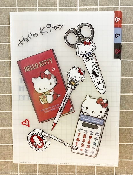 【震撼精品百貨】Hello Kitty 凱蒂貓~三麗鷗 KITTY 日本A4文件夾/資料夾(3P)-文具#13701