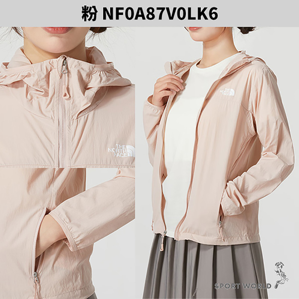 The North Face 北面 連帽外套 女裝 涼感 防曬 粉/卡其【運動世界】NF0A87V0LK6/NF0A87V0TIU product thumbnail 4