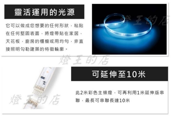 【燈王的店】Philips 飛利浦 hue 系列個人連網智慧照明 LED 彩色燈條 2M 軟條燈 825747 product thumbnail 3